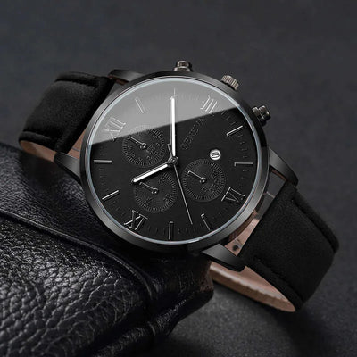 Aurelius Roman 40 — Noir / Black Leather