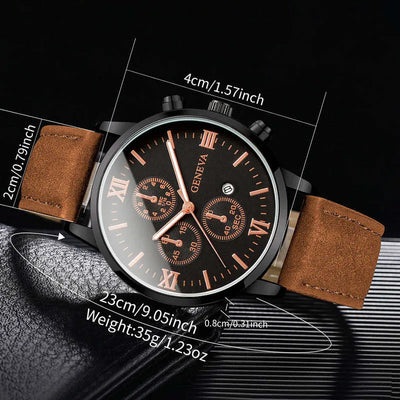 Aurelius Roman 40 — Noir / Black Leather