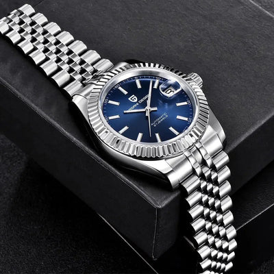 Aurelius Fluted Auto 40 — Azure / Fluted Bezel / Jubilee