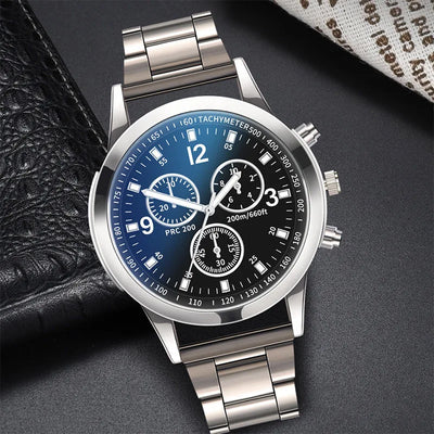 Aurelius Gift Set 40 — Azure Dial / Steel + Chain