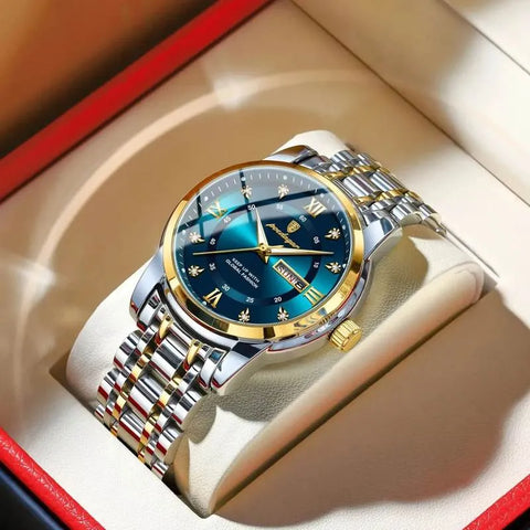 CHRONIX Celeste Two-Tone 32 — Gold & Steel / Lagoon
