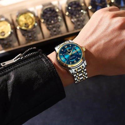 Celeste Two-Tone 32 — Gold & Steel / Lagoon