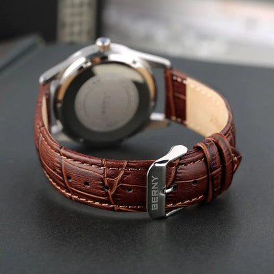 Heritage Day-Date 38 — White Enamel / Brown Leather