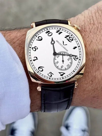 Heritage Carré 34 — Rose Gold / Porcelain