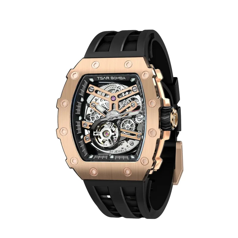 CHRONIX Imperium Tonneau Auto — Rose Gold Skeleton / Black