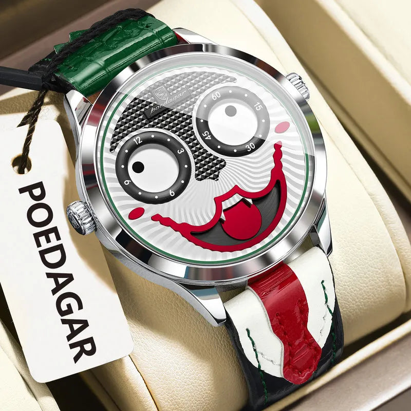 CHRONIX Jester Automaton 42 — Silver / Crimson & Emerald
