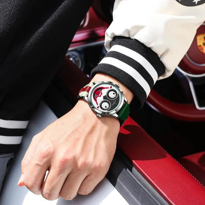 Jester Automaton 42 — Silver / Crimson & Emerald