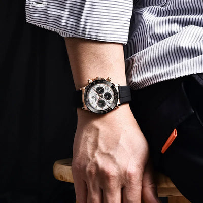 Meridian Apex Chrono — Rose Gold / Panda / Rubber