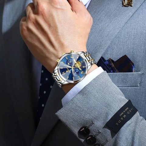 CHRONIX Meridian Chrono 41 — Steel & Gold / Azure