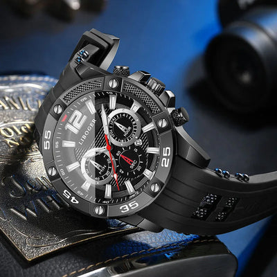 Tactix Blackout Chrono — Stealth Black / Red Accent