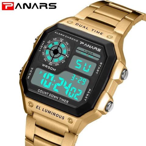 CHRONIX Tactix Retro 38 — Gold Steel Digital