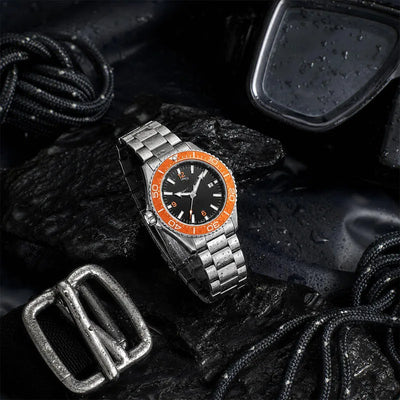Vanguard Tangerine 42 — Orange Bezel / Steel